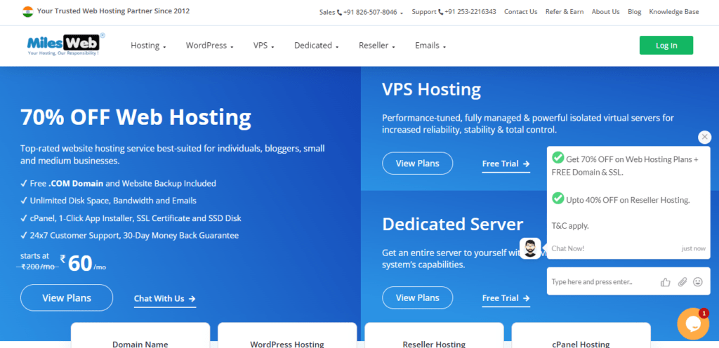 milesweb web hosting