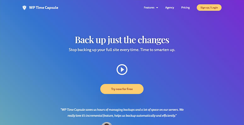 wp time capsule wordpress backup plugin