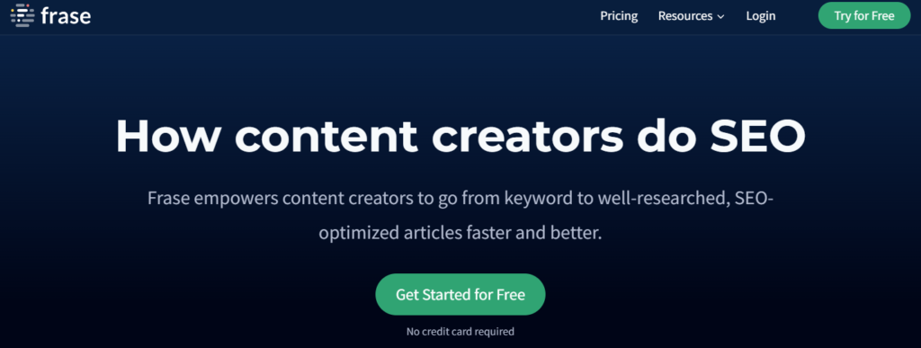 frase.io ai content generator tool