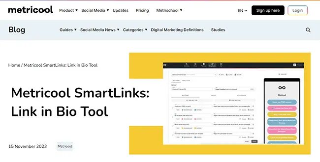 Metricool-Bio-Link-Homepage